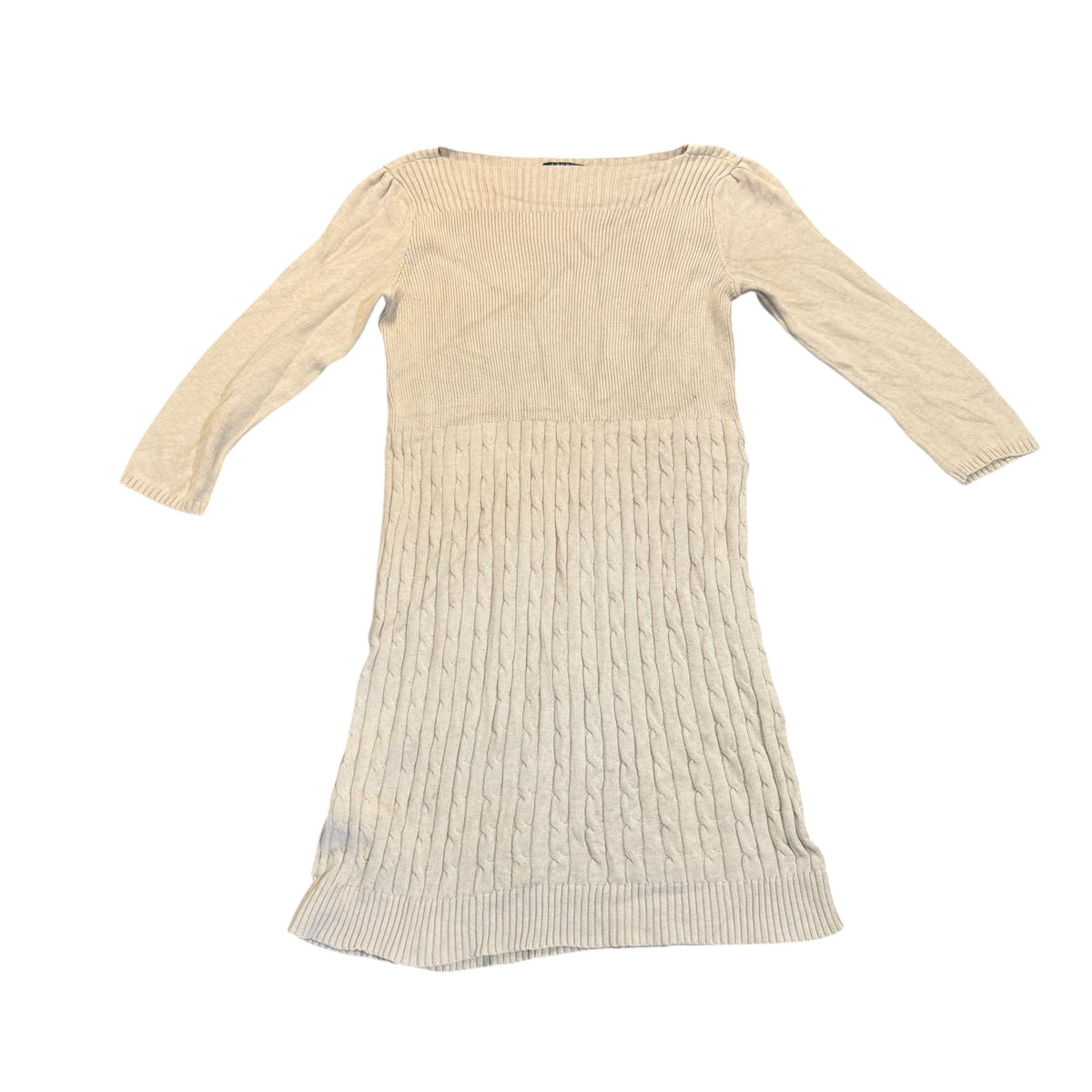 Lauren Ralph Lauren langes Strickkleid — Creme · Größe Unbekannt – Vorderansicht