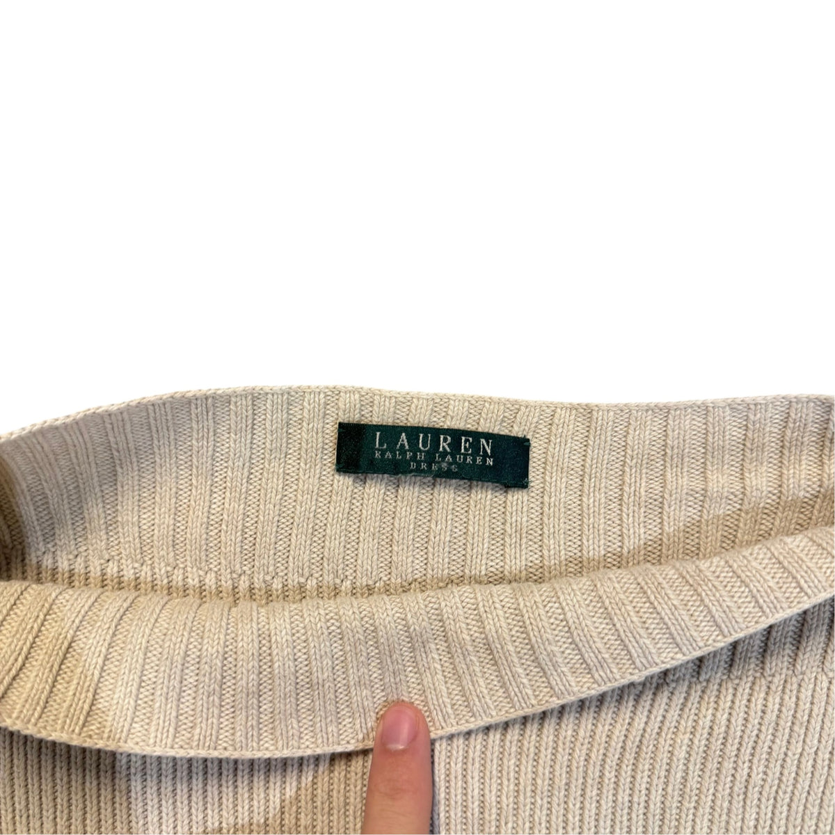 Lauren Ralph Lauren langes Strickkleid — Creme · Größe Unbekannt – Etikett/Detail
