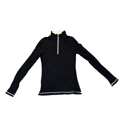 Lauren Active Kontrastkragen-Pullover mit Reißverschluss — Navy/Creme · S – Vorderansicht