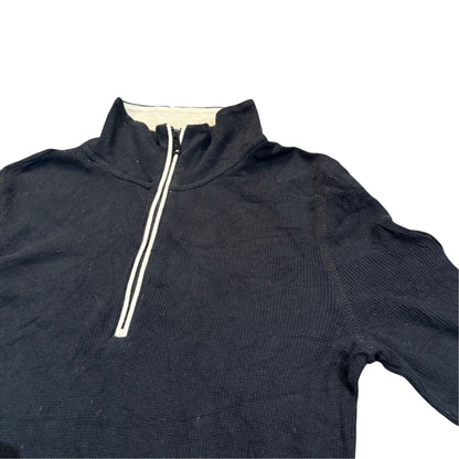 Lauren Active Kontrastkragen-Pullover mit Reißverschluss — Navy/Creme · S – Detailansicht