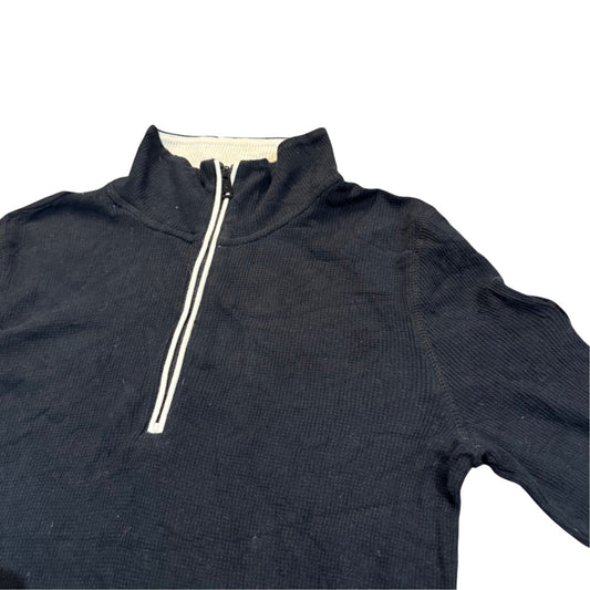 Lauren Active Kontrastkragen-Pullover mit Reißverschluss — Navy/Creme · S – Detailansicht