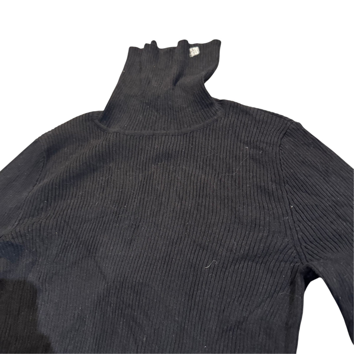 Lauren Ralph Lauren Rippstrickpullover mit Rollkragen — Schwarz · M – Detailansicht