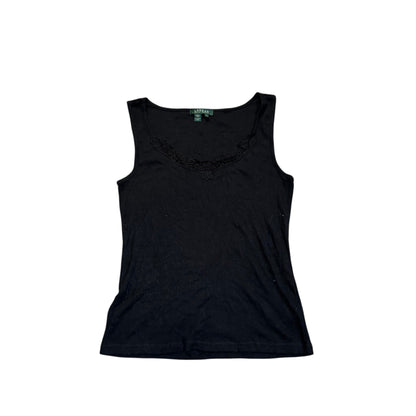 Lauren Ralph Lauren ärmelloses Stricktop — Schwarz · L – Vorderansicht