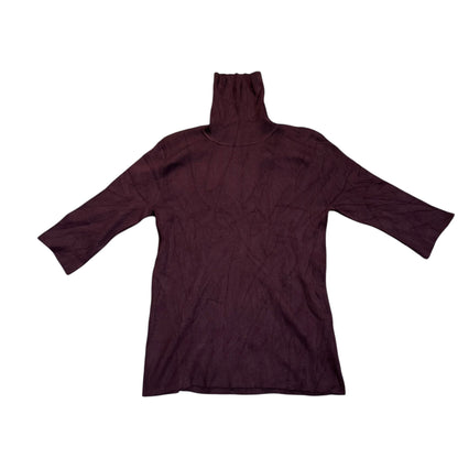 Lauren Ralph Lauren Seidenmix-Rollkragenpullover — Bordeaux · M – Vorderansicht