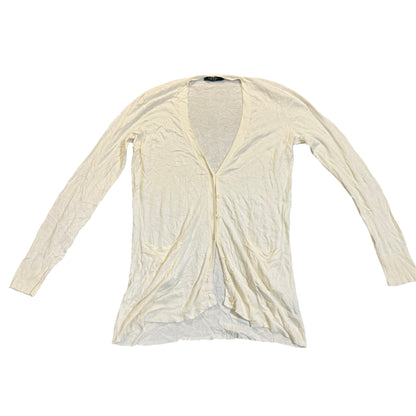 Lauren Ralph Lauren Strickjacke mit Knopfleiste — Creme · M – Vorderansicht