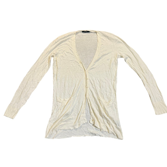 Lauren Ralph Lauren Strickjacke mit Knopfleiste — Creme · M – Vorderansicht
