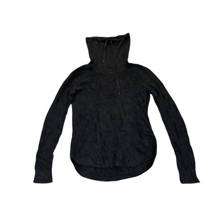 Lauren Ralph Lauren Rippstrickpullover mit kurzem Reißverschluss — Navy · S – Vorderansicht
