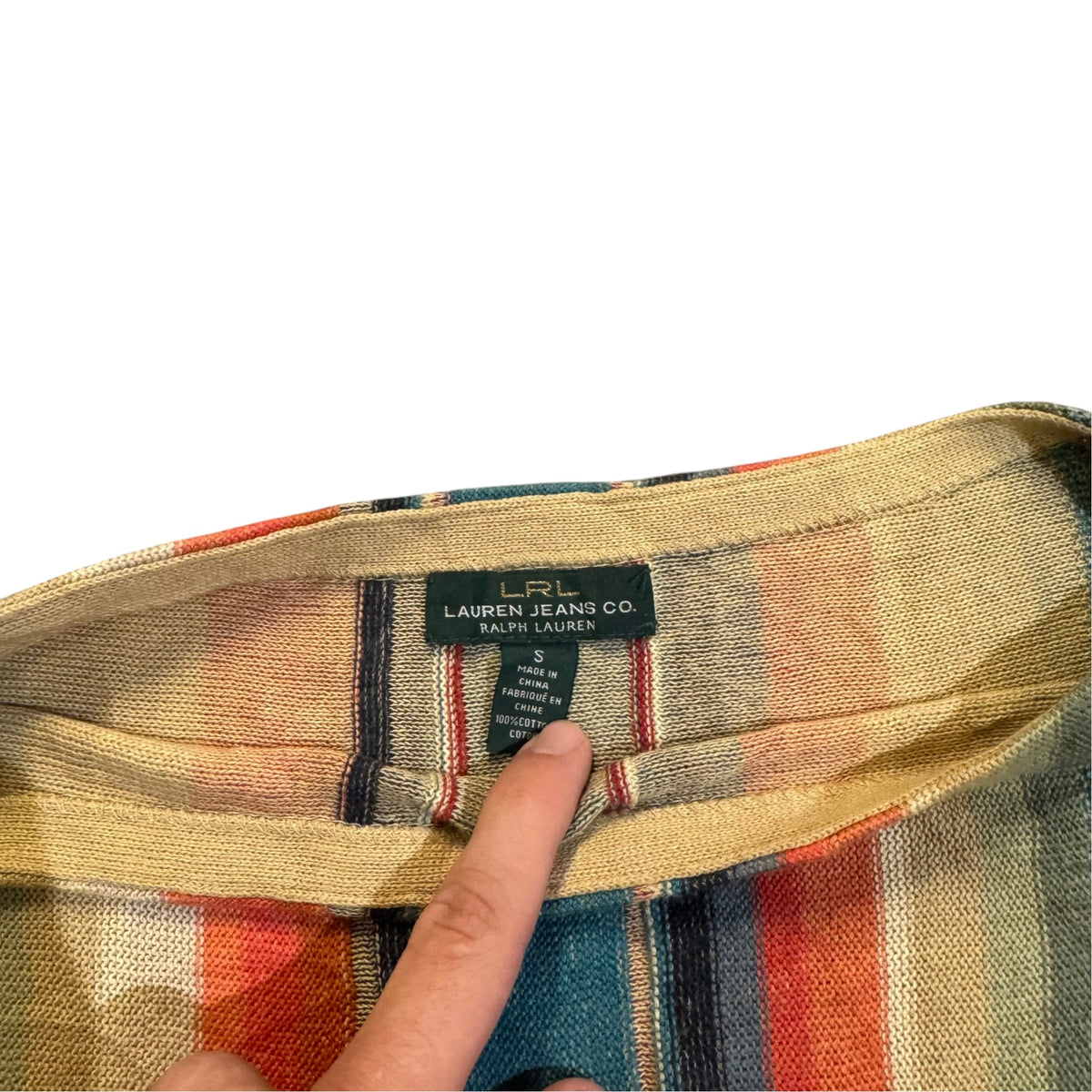 Lauren Jeans Co. gestreifter Strickpullover — Mehrfarbig · S – Etikett/Detail