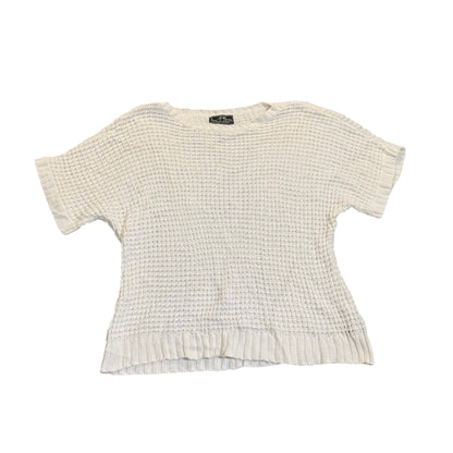 Lauren Active Kurzarm-Strickpullover — Creme · Größe Unbekannt – Vorderansicht