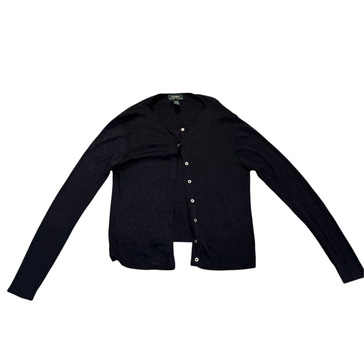 Lauren Ralph Lauren Strickpullover mit Kragen — Navy · M – Vorderansicht