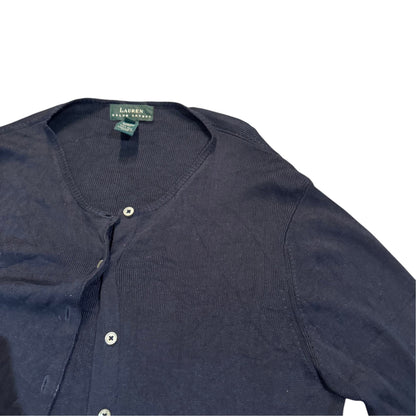 Lauren Ralph Lauren Strickpullover mit Kragen — Navy · M – Detailansicht