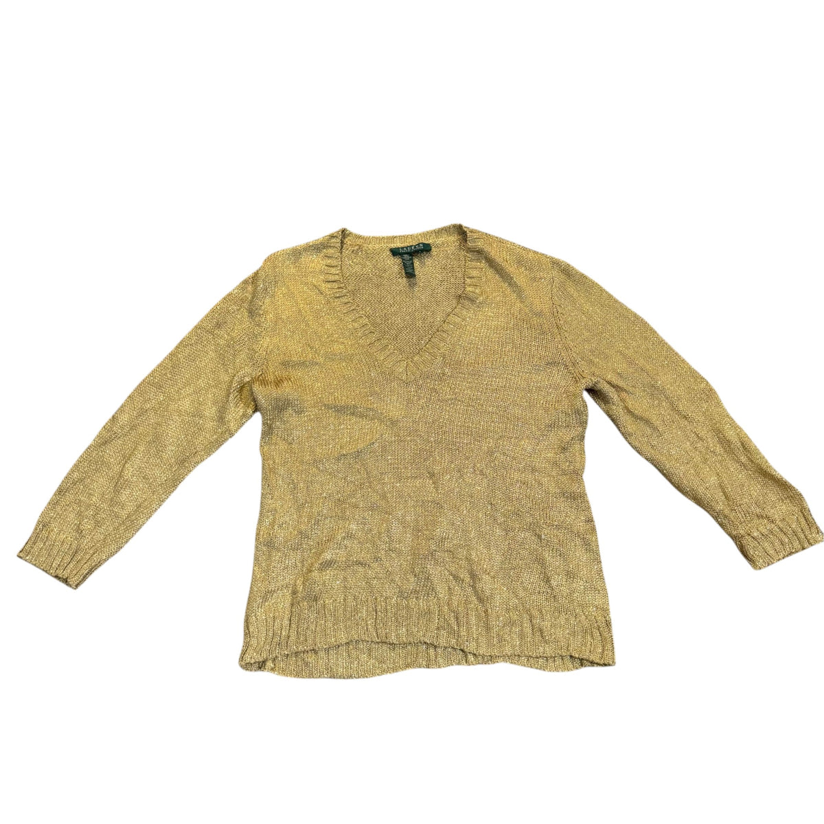 Lauren Ralph Lauren Strukturstrickpullover — Oliv/Khaki · L – Vorderansicht