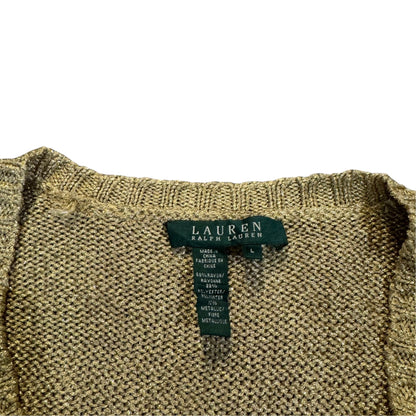Lauren Ralph Lauren Strukturstrickpullover — Oliv/Khaki · L – Etikett/Detail