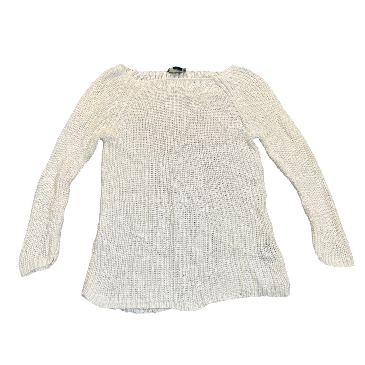 Lauren Jeans Co. Baumwoll-Zopfstrickpullover — Creme · XL – Vorderansicht