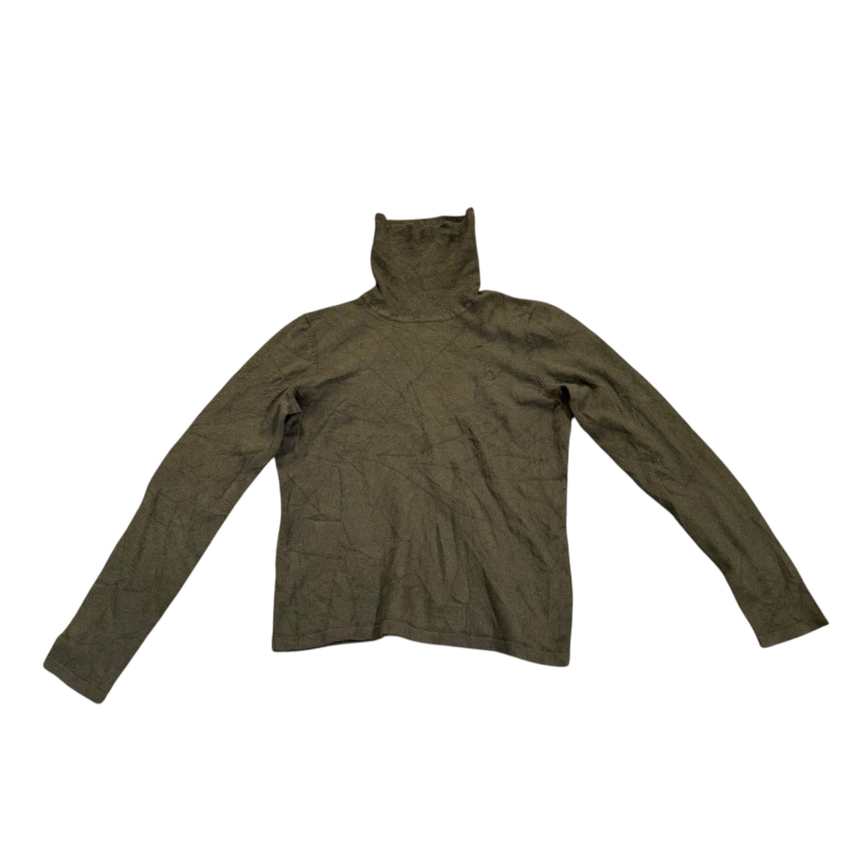 Lauren Ralph Lauren Merino-Baumwollpullover — Olivgrau · S – Vorderansicht