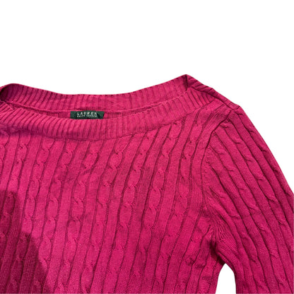 Lauren Ralph Lauren Strukturstrickpullover — Pink · XL – Detailansicht