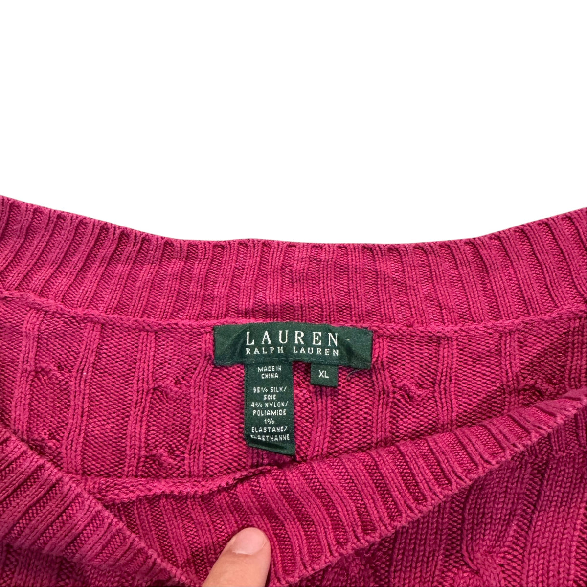 Lauren Ralph Lauren Strukturstrickpullover — Pink · XL – Etikett/Detail