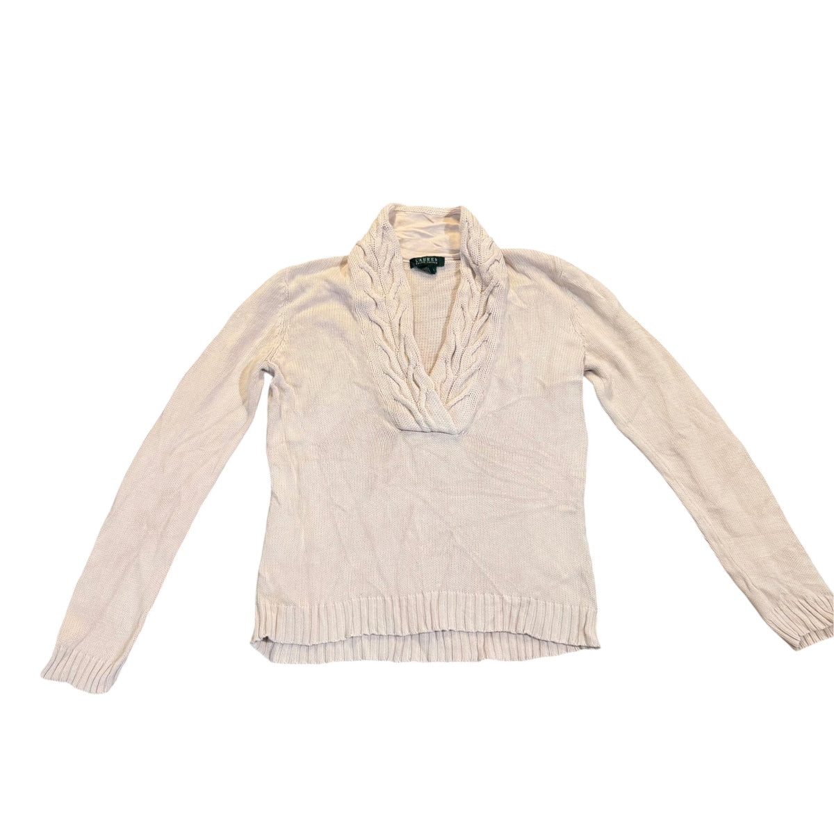 Lauren Ralph Lauren Strukturstrickpullover — Creme · L – Vorderansicht