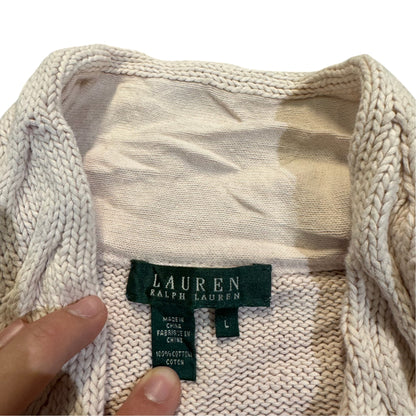 Lauren Ralph Lauren Strukturstrickpullover — Creme · L – Etikett/Detail