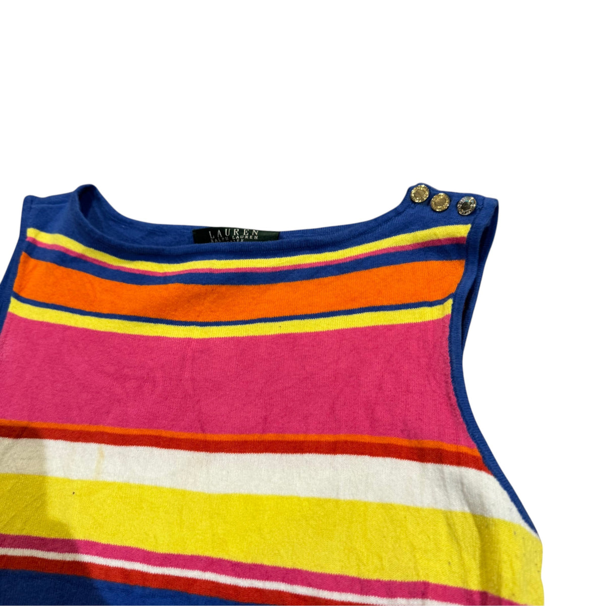 Lauren Ralph Lauren Petite gestreiftes Stricktop — Mehrfarbig · P/F (ungeklärt) – Detailansicht