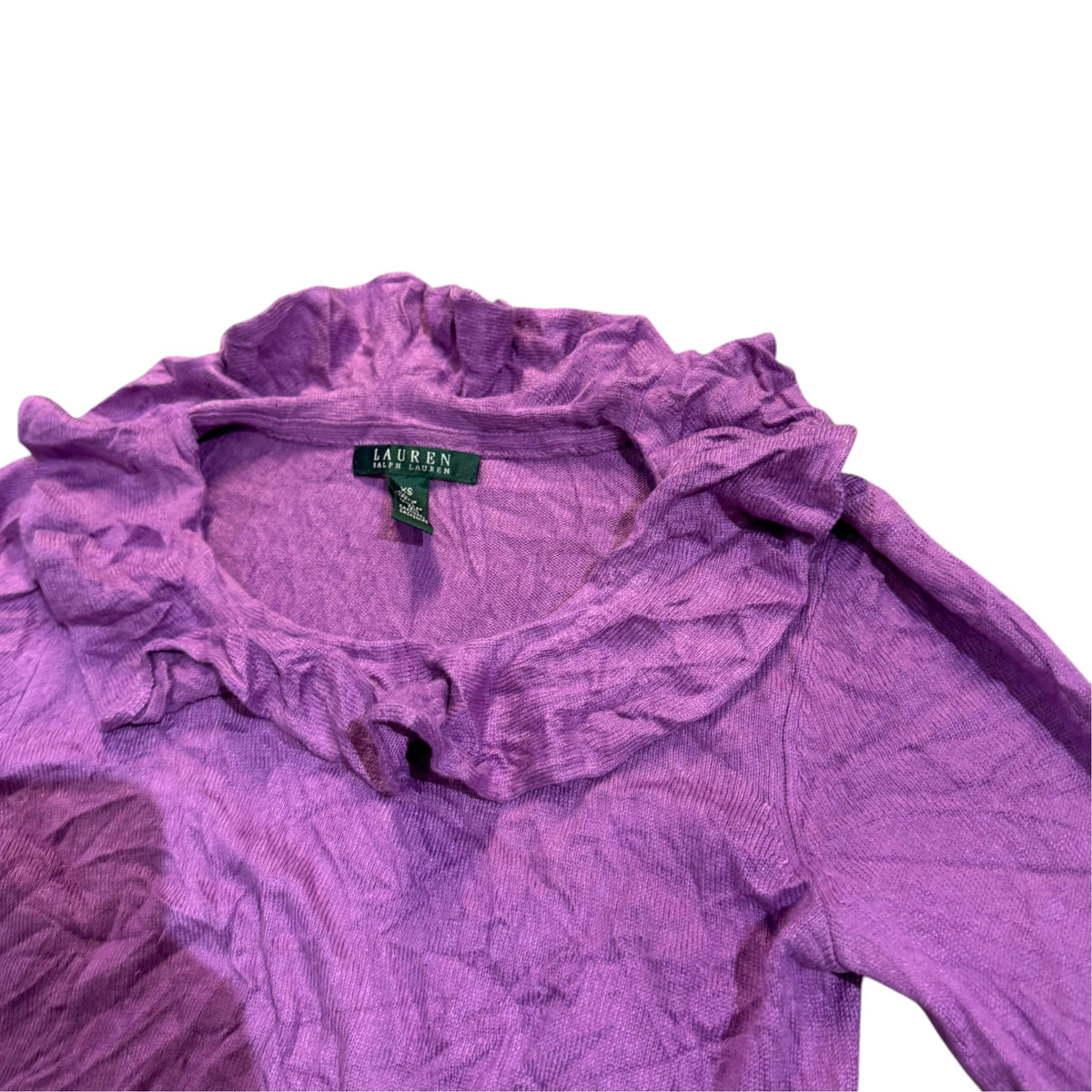 Lauren Ralph Lauren Rüschen-Rollkragenpullover — Lila · XS – Detailansicht