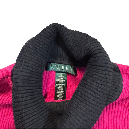 Lauren Ralph Lauren Colorblock-Strickpullover — Navy/Pink · XL – Etikett/Detail