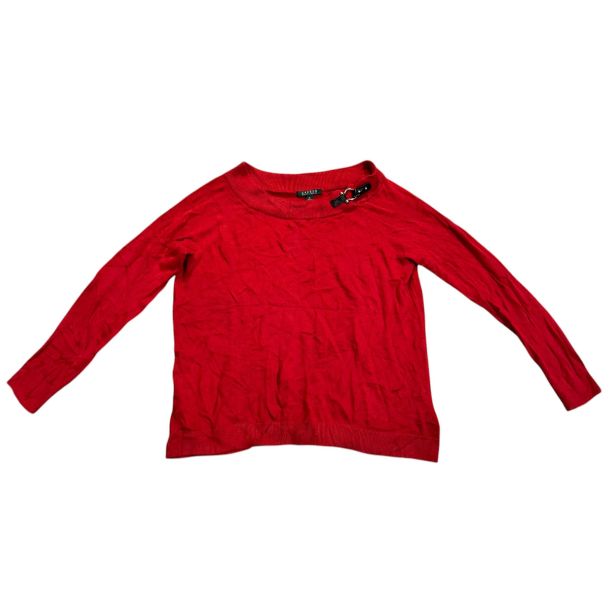 Lauren Ralph Lauren Rippstrickpullover — Rot · 1X – Vorderansicht