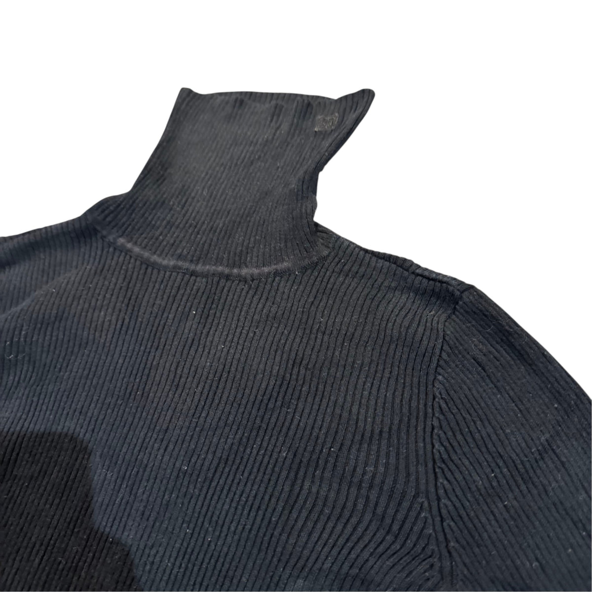 Lauren Ralph Lauren Rippstrickpullover mit hohem Kragen — Navy · M – Detailansicht