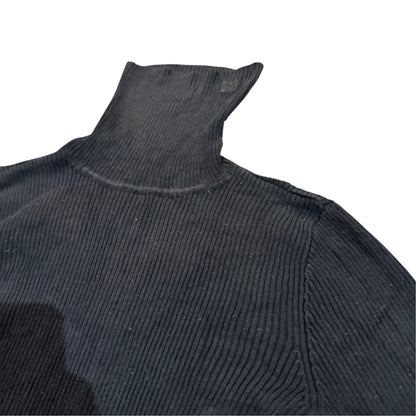 Lauren Ralph Lauren Rippstrickpullover mit hohem Kragen — Navy · M – Detailansicht
