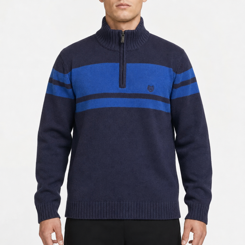 Chaps Colorblock Quarter-Zip – Navy/Blau · M / 110â€“122 am Model