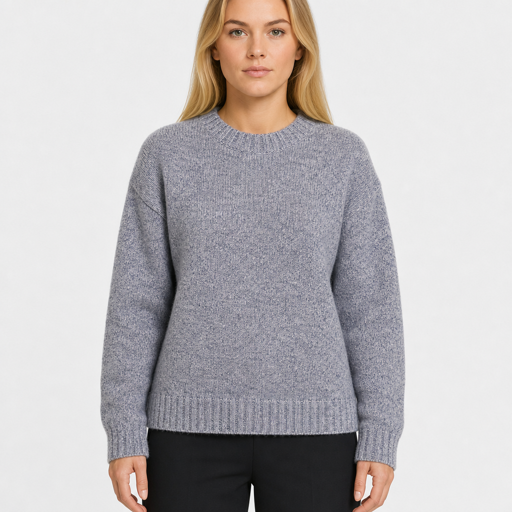 J.Crew MÃ©lange Crewneck – Hellgrau/Lila · M am Model