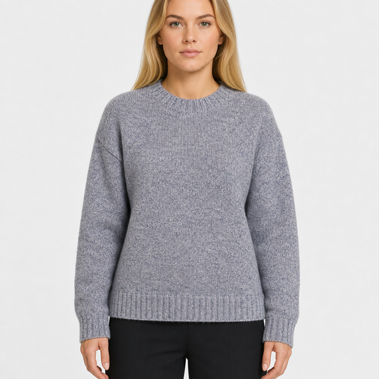 J.Crew MÃ©lange Crewneck – Hellgrau/Lila · M am Model