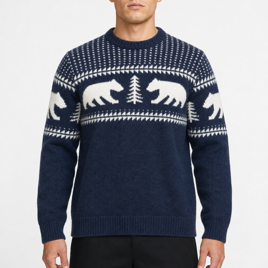 Old Navy Bear Fair-Isle Crewneck – Navy/WeiÃŸ · S am Model