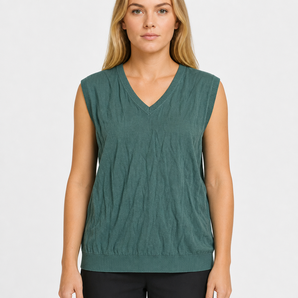 Lands' End Classic V-Neck Vest – GrÃ¼n · XL am Model