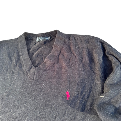 Polo Ralph Lauren Logo V-Neck – Anthrazit · XL – Detailansicht