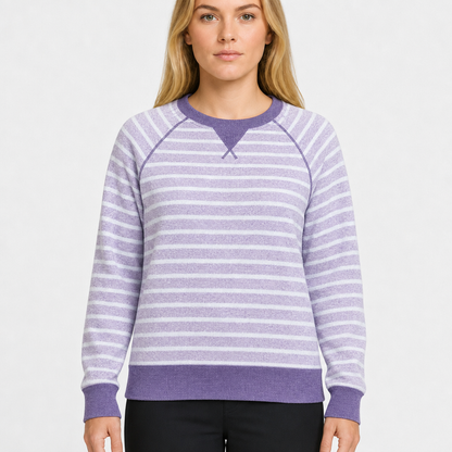 L.L.Bean Striped Crewneck – Lila/WeiÃŸ · M Regular am Model