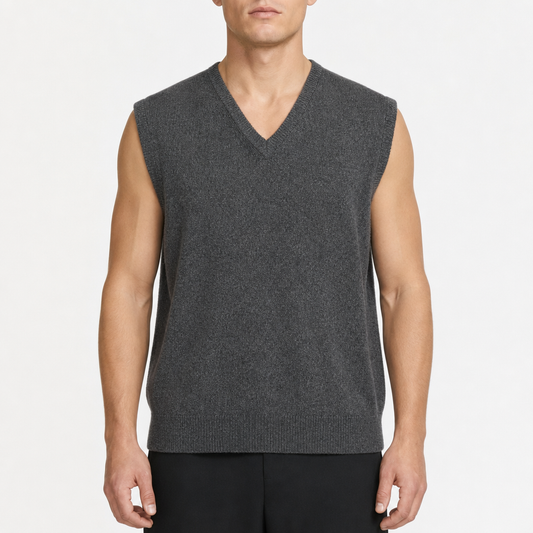 Dockers Classic V-Neck Vest – Anthrazit · XL am Model