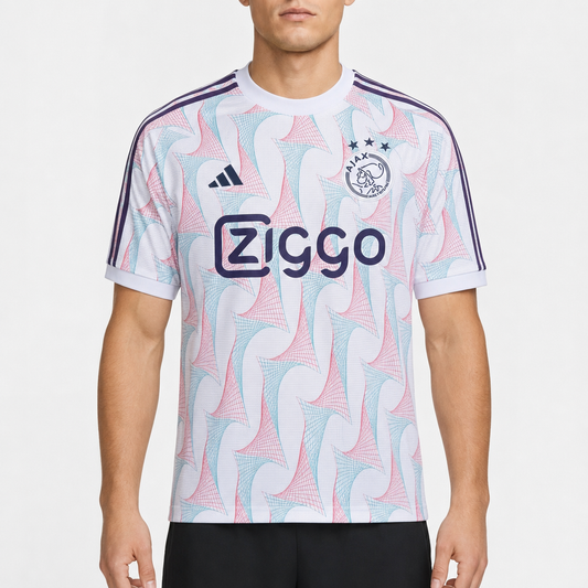 Adidas Ajax Trikot Weiß/Rosa/Hellblau, Gr. S – Titelbild