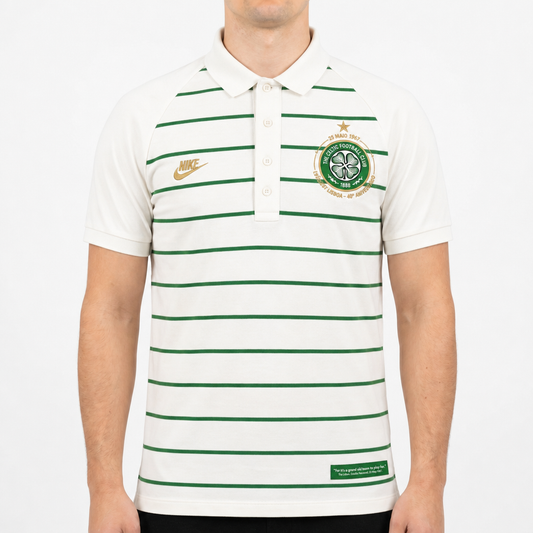 Nike Celtic Streifen-Polo Weiß/Grün, Gr. M – Titelbild