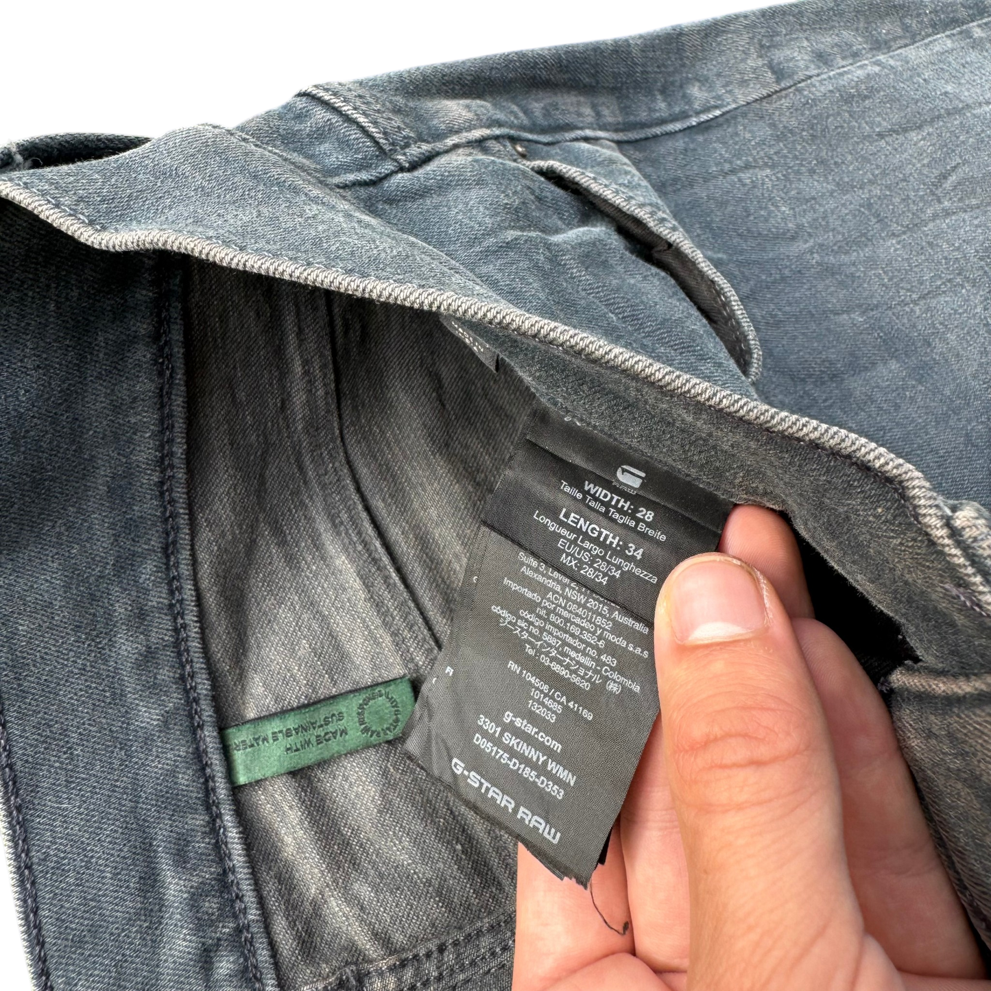 G-Star RAW Straight Jeans Grau, Gr. W28/L34 – Etikett