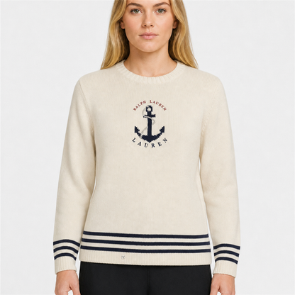 Lauren Ralph Lauren Anker-Pullover Creme, Gr. L – Titelbild