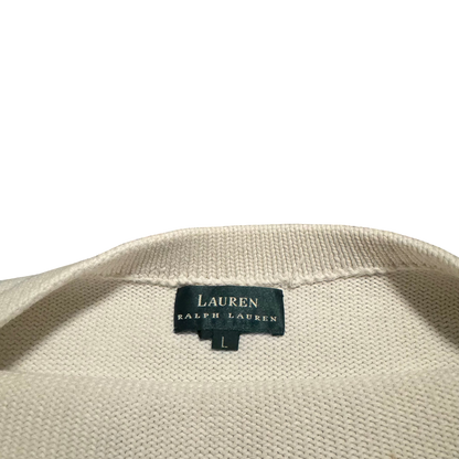Lauren Ralph Lauren Anker-Pullover Creme, Gr. L – Etikett
