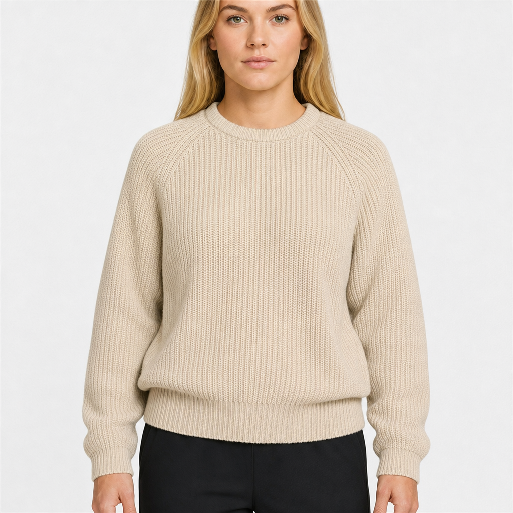 Eddie Bauer Grobstrick-Pullover Creme, Gr. L – Titelbild