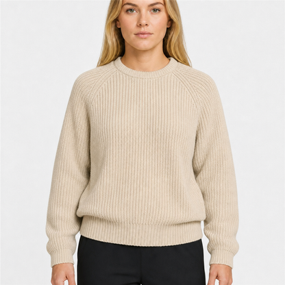 Eddie Bauer Grobstrick-Pullover Creme, Gr. L – Titelbild