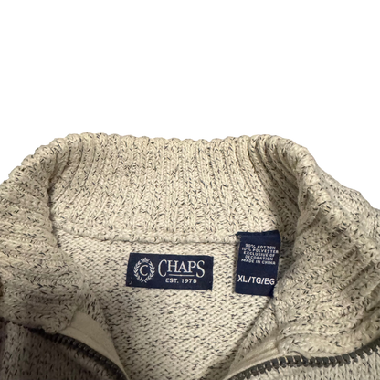 Chaps Melange Quarter-Zip Pullover, Gr. XL – Etikett