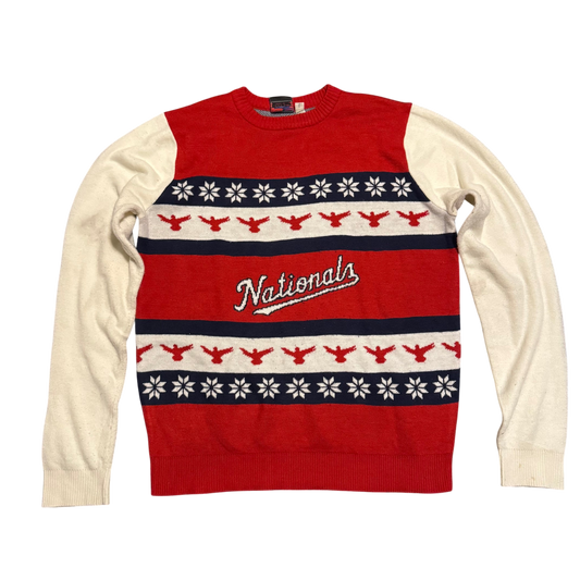 Washington Nationals Weihnachtspullover, Gr. L – Vorderansicht