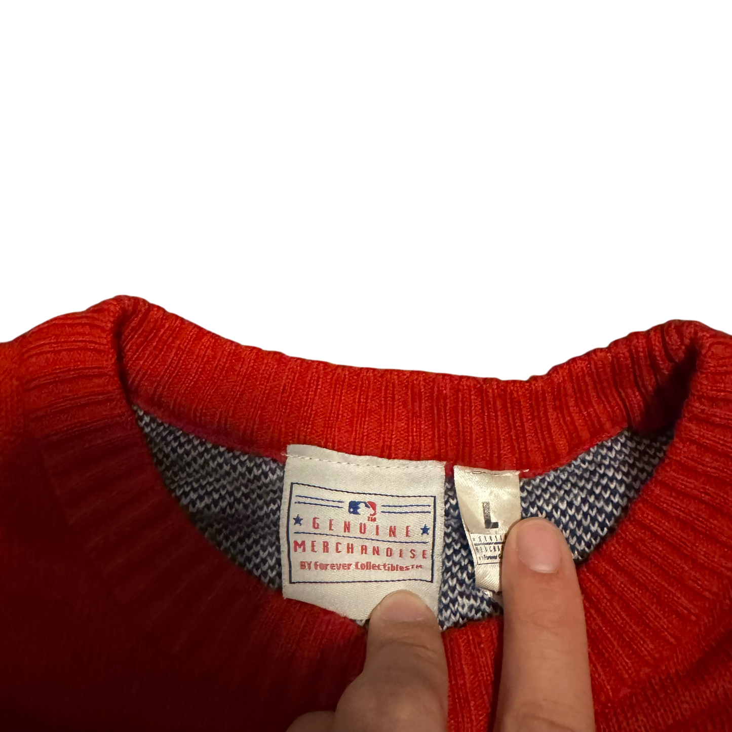 Washington Nationals Weihnachtspullover, Gr. L – Etikett