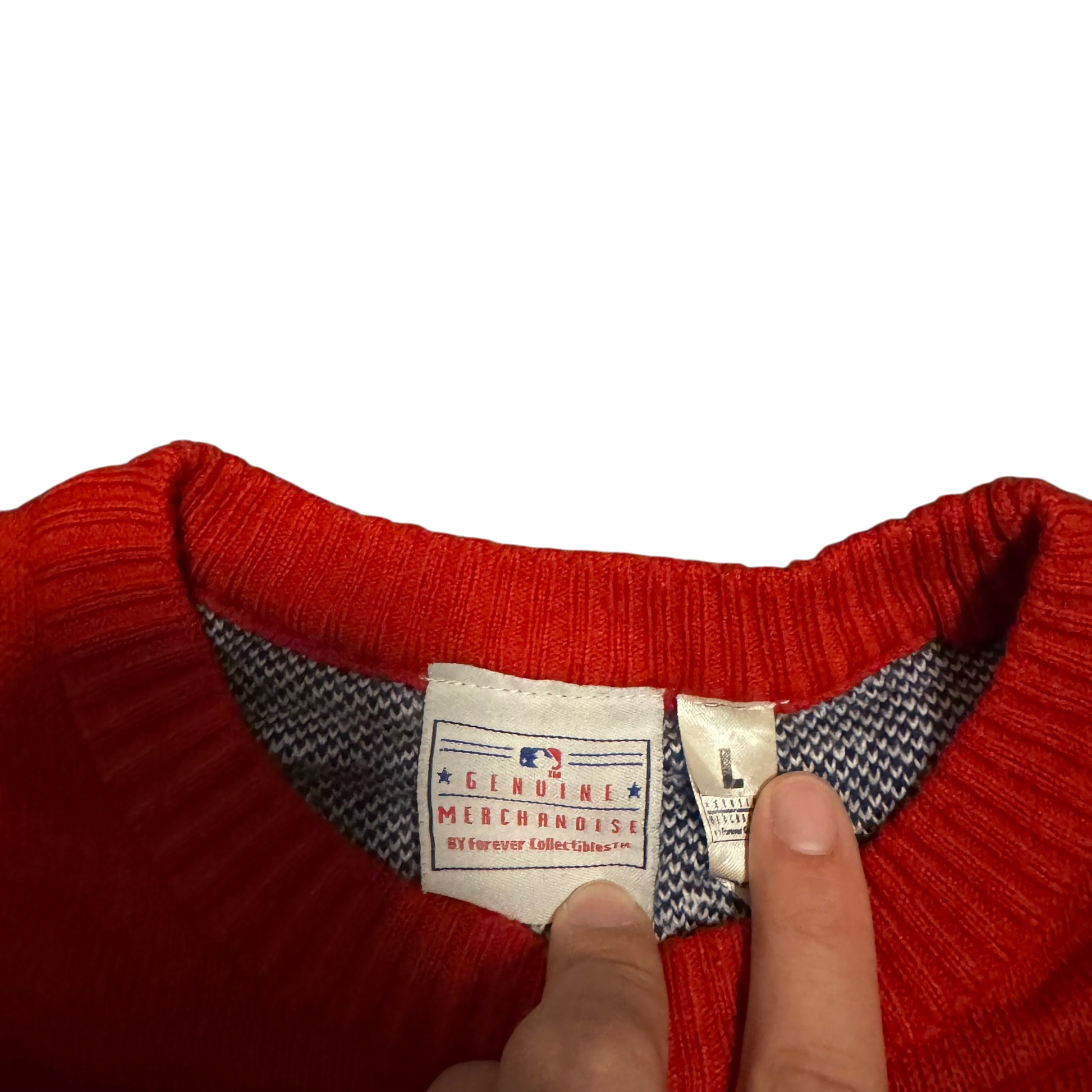 Washington Nationals Weihnachtspullover, Gr. L – Etikett