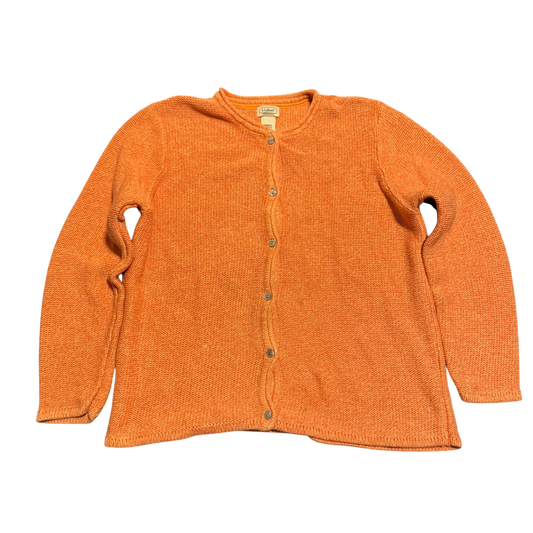 L.L.Bean Strick-Cardigan Orange, Gr. XL Regular – Vorderansicht