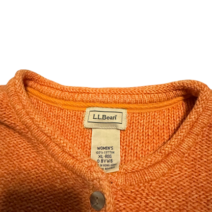 L.L.Bean Strick-Cardigan Orange, Gr. XL Regular – Etikett